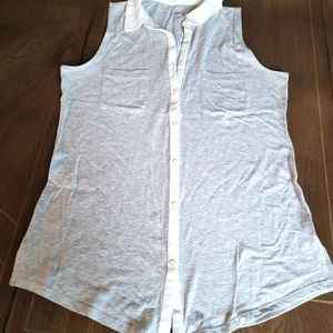 Loft sleeveless collared tee
